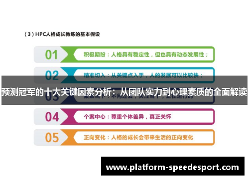 预测冠军的十大关键因素分析：从团队实力到心理素质的全面解读